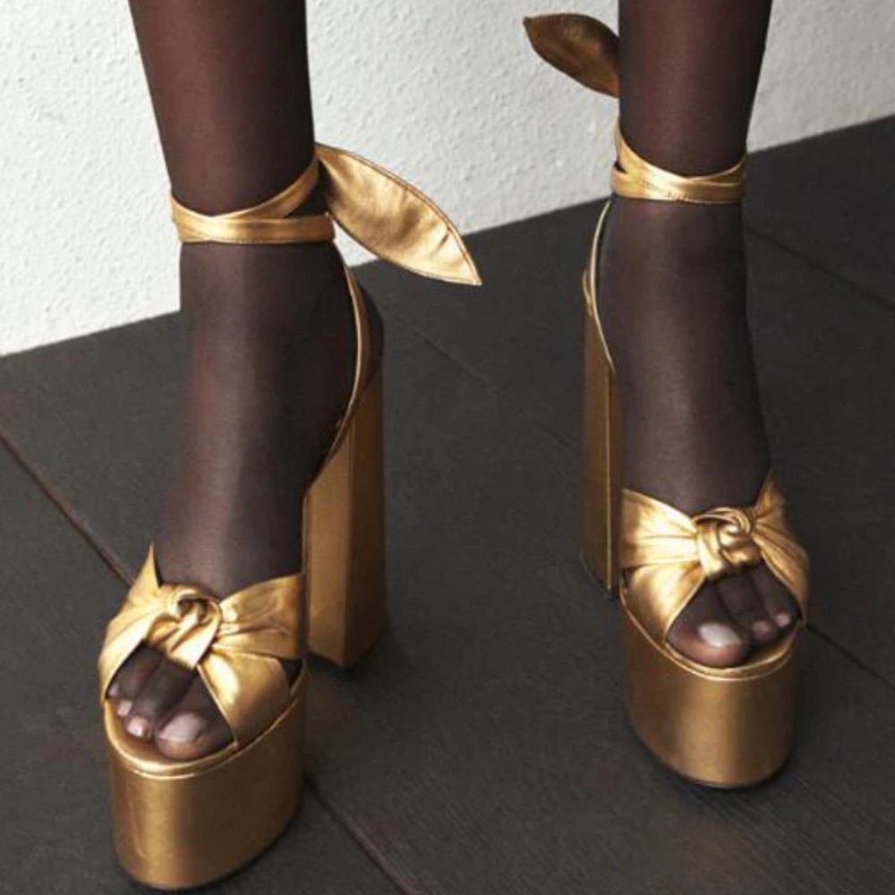 Gold Platform Heel